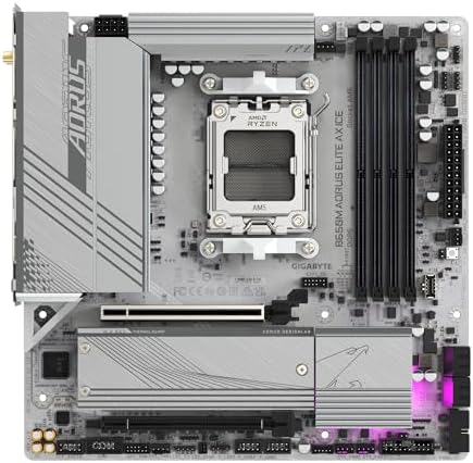 GIGABYTE B650M AORUS Elite AX  AM5/ LGA 1718/ AMD B650/ Micro ATX/ 5 Year Warranty/ DDR5/ 2  M 2/ PCIe 5 0/ USB 3 2 Gen2X2 Type C/Intel 2 5GbE LAN/Q Flash Plus/EZ Latch/Gaming Motherboard 