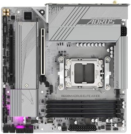 GIGABYTE B650M AORUS Elite AX  AM5/ LGA 1718/ AMD B650/ Micro ATX/ 5 Year Warranty/ DDR5/ 2  M 2/ PCIe 5 0/ USB 3 2 Gen2X2 Type C/Intel 2 5GbE LAN/Q Flash Plus/EZ Latch/Gaming Motherboard 