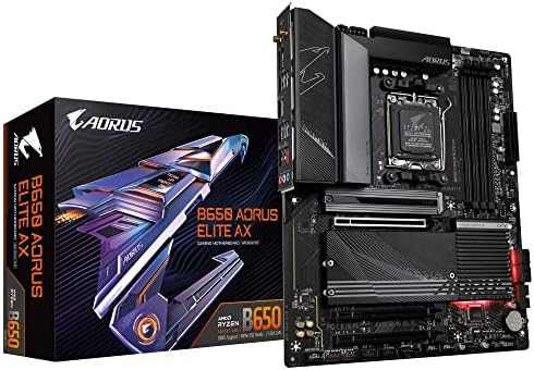 GIGABYTE B650M AORUS Elite AX AMD AM5 mATX Motherboard  Support Ryzen 9000/8000/7000 Series  DDR5  12 2 2 Power Phase  PCIe 5 0 M 2  USB C 3 2 Gen 2  WIFI6E  2 5GbE  EZ Latch  Q Flash  RGB Fusion