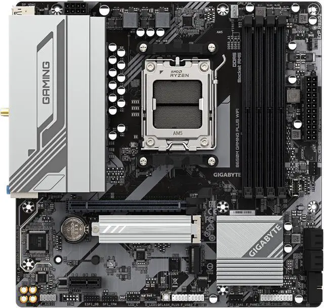 GIGABYTE B650M GAMING PLUS WIFI AM5 LGA 1718 AMD B650 M ATX  DDR5  PCIe 4 0 M 2  PCIe 4 0  USB 3 2 Gen 1 Type C  Wi Fi 6E  2 5GbE LAN