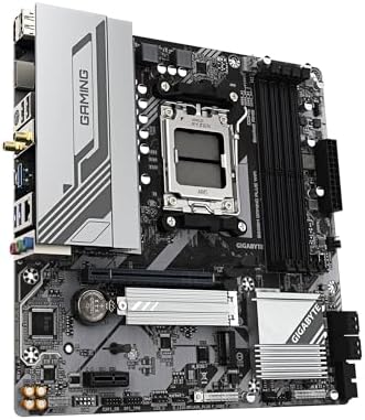 GIGABYTE B650M Gaming Plus WiFi AM5 LGA 1718 AMD B650 M ATX  DDR5  PCIe 4 0 M 2  PCIe 4 0  USB 3 2 Gen 1 Type C  Wi Fi 6E  2 5GbE LAN