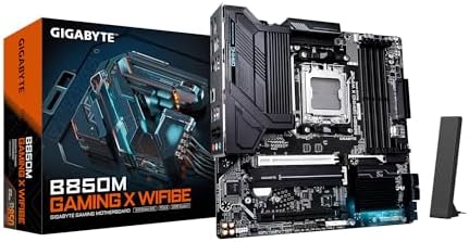 GIGABYTE B650M Gaming Plus WiFi AM5 LGA 1718 AMD B650 M ATX  DDR5  PCIe 4 0 M 2  PCIe 4 0  USB 3 2 Gen 1 Type C  Wi Fi 6E  2 5GbE LAN