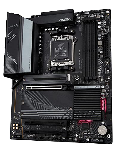 GIGABYTE B650 AORUS Elite AX  AM5/LGA 1718/ AMD B650/ATX/ 5 Year Warranty/DDR5/ M 2/ PCIe 5 0/USB 3 2 Gen2X2 Type C/WiFi 6E/2 5GbE LAN/Q Flash Plus/EZ Latch/Gaming Motherboard 