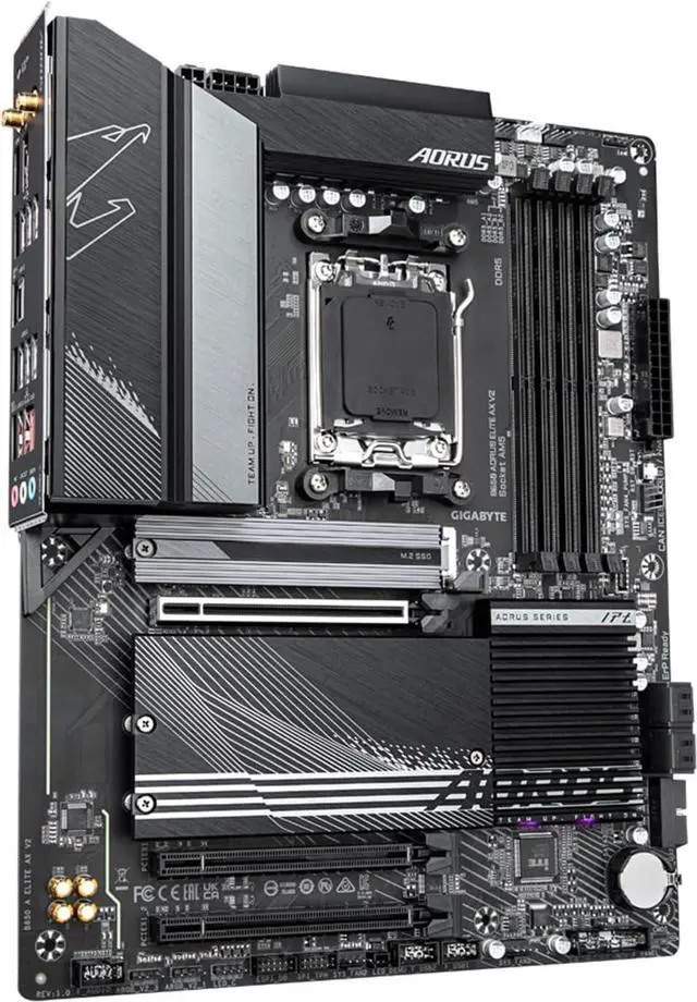 GIGABYTE B650 AORUS ELITE AX V2 AM5 LGA 1718 AMD B650 ATX Motherboard  DDR5  Triple M 2  PCIe 5 0  USB 3 2 Gen2X2 Type C  WiFi 6E  2 5GbE LAN  Q Flash Plus  EZ Latch
