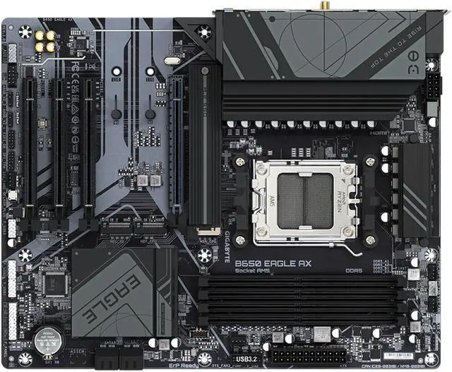 GIGABYTE B650 EAGLE AX AM5 LGA 1718 AMD B650 ATX, DDR5 Triple M.2, PCIe 5.0, USB 3.2 Gen2x2 Tipo-C, AMD Wi-Fi 6E, Realtek GbE LAN
