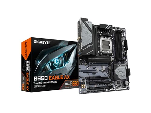 GIGABYTE B650 Eagle AX AM5 LGA 1718 AMD B650 ATX  DDR5 Triple M 2  PCIe 5 0  USB 3 2 Gen2x2 Type C  AMD Wi Fi 6E  Realtek GbE LAN