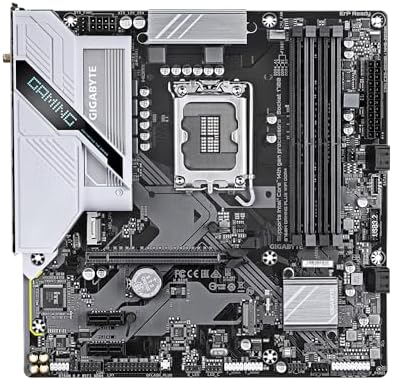 GIGABYTE B760M Gaming Plus WiFi DDR4 LGA 1700 Intel B760 M ATX Motherboard with DDR4  2  M 2  PCIe 4 0  Front USB 3 2 Gen 1 Type C  WiFi 6 GbE LAN  Q Flash Plus  PCIe EZ Latch