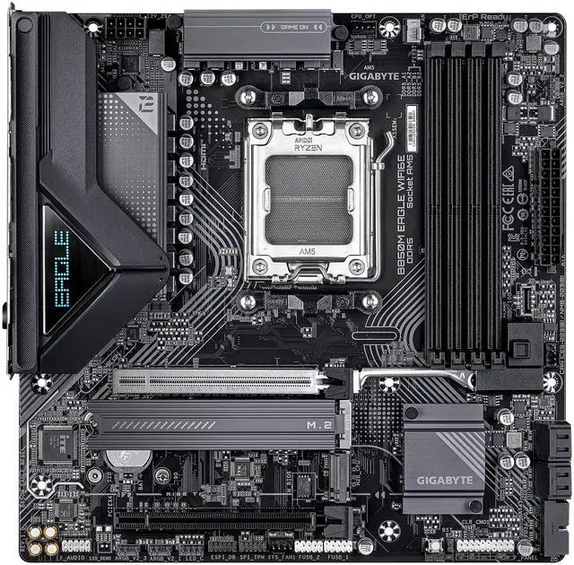 GIGABYTE B850M EAGLE WIFI6E AMD AM5 Motherboard  M ATX  DDR5  2x M 2  PCIe 5 0  USB C  USB 3 2 Gen 2  WIFI6E  2 5GbE LAN  EZ Latch  Wi Fi EZ Plug