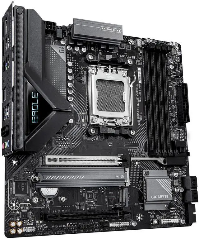 GIGABYTE B850M EAGLE WIFI6E AMD AM5 Motherboard  M ATX  DDR5  2x M 2  PCIe 5 0  USB C  USB 3 2 Gen 2  WIFI6E  2 5GbE LAN  EZ Latch  Wi Fi EZ Plug