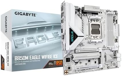 GIGABYTE B850M Eagle WIFI6E ICE AMD AM5 Motherboard  M ATX  DDR5  2X M 2  PCIe 5 0  USB C  USB 3 2 Gen 2  WIFI6E  2 5GbE LAN  EZ Latch  Wi Fi EZ Plug