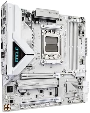 GIGABYTE B850M Eagle WIFI6E ICE AMD AM5 Motherboard  M ATX  DDR5  2X M 2  PCIe 5 0  USB C  USB 3 2 Gen 2  WIFI6E  2 5GbE LAN  EZ Latch  Wi Fi EZ Plug