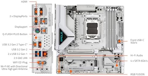 GIGABYTE B850M Eagle WIFI6E ICE AMD AM5 Motherboard  M ATX  DDR5  2X M 2  PCIe 5 0  USB C  USB 3 2 Gen 2  WIFI6E  2 5GbE LAN  EZ Latch  Wi Fi EZ Plug