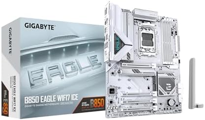 GIGABYTE B850M Eagle WIFI6E ICE AMD AM5 Motherboard  M ATX  DDR5  2X M 2  PCIe 5 0  USB C  USB 3 2 Gen 2  WIFI6E  2 5GbE LAN  EZ Latch  Wi Fi EZ Plug