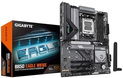 GIGABYTE B850M Eagle WIFI6E ICE AMD AM5 Motherboard  M ATX  DDR5  2X M 2  PCIe 5 0  USB C  USB 3 2 Gen 2  WIFI6E  2 5GbE LAN  EZ Latch  Wi Fi EZ Plug