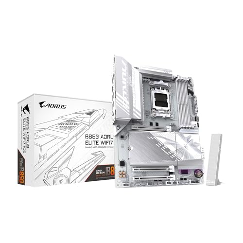 GIGABYTE B850 AORUS Elite WIFI7 ICE AMD AM5 LGA 1718 Motherboard  ATX  DDR5  3X M 2  PCIe 5 0  USB C  WIFI7  2 5GbE LAN  EZ Latch  5 Year Warranty