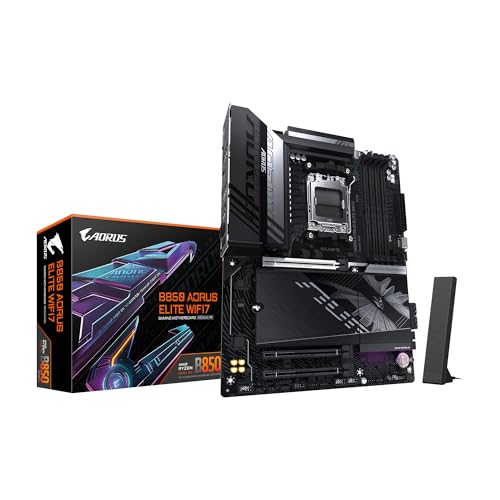 GIGABYTE B850 AORUS Elite WIFI7 AMD AM5 LGA 1718 Motherboard  ATX  DDR5  3X M 2  PCIe 5 0  USB C  WIFI7  2 5GbE LAN  EZ Latch  5 Year Warranty