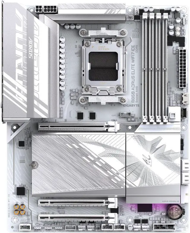 GIGABYTE B850 AORUS ELITE WIFI7 ICE AMD AM5 LGA 1718 Motherboard  ATX  DDR5  3x M 2  PCIe 5 0  USB C  WIFI7  2 5GbE LAN  EZ Latch  5 Year Warranty