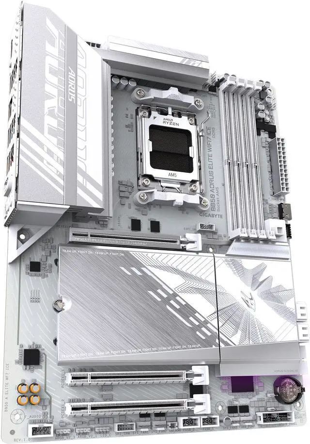 GIGABYTE B850 AORUS ELITE WIFI7 ICE AMD AM5 LGA 1718 Motherboard  ATX  DDR5  3x M 2  PCIe 5 0  USB C  WIFI7  2 5GbE LAN  EZ Latch  5 Year Warranty