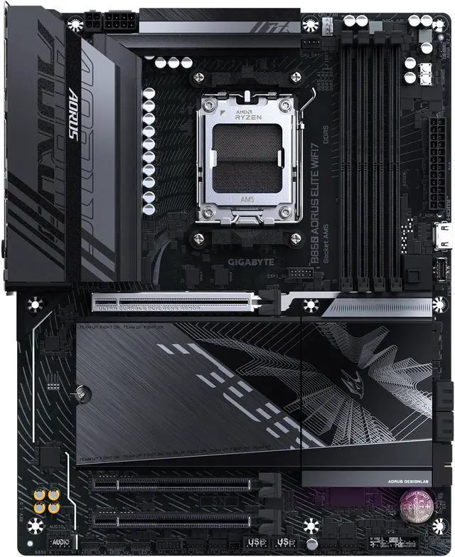 GIGABYTE B850 AORUS ELITE WIFI7 AMD AM5 LGA 1718 Motherboard  ATX  DDR5  3x M 2  PCIe 5 0  USB C  WIFI7  2 5GbE LAN  EZ Latch 5 Year Warranty