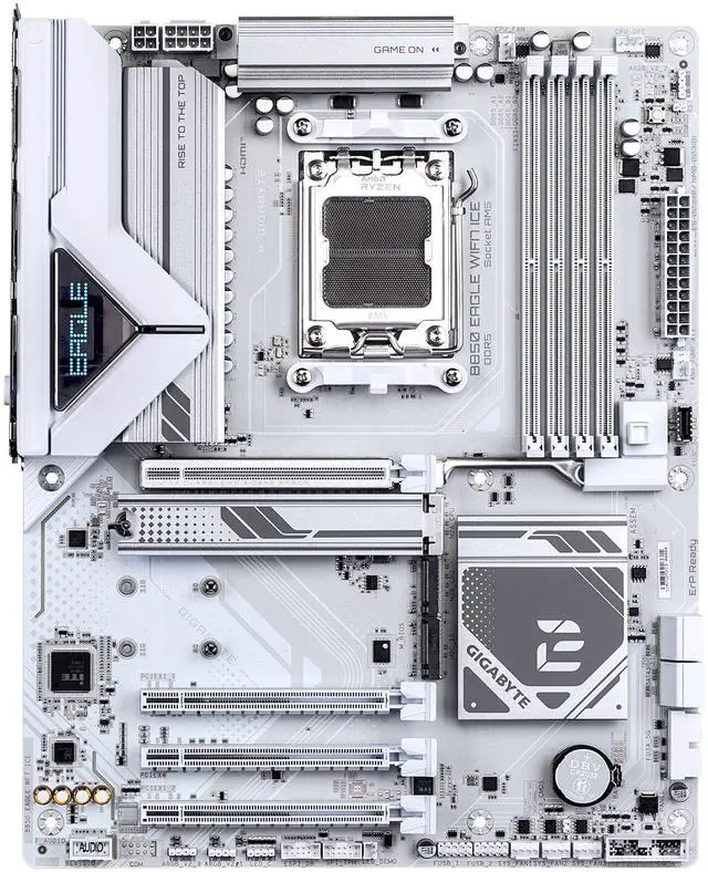 GIGABYTE B850 EAGLE WIFI7 ICE AMD AM5 LGA 1718 Motherboard  ATX  DDR5  3x M 2  PCIe 5 0  USB C  WIFI7  2 5GbE LAN  EZ Latch