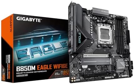 GIGABYTE B850 Eagle WIFI6E AMD AM5 LGA 1718 Motherboard  ATX  DDR5  3X M 2  PCIe 5 0  USB C  WIFI6E  1GbE LAN  EZ Latch  5 Year Warranty