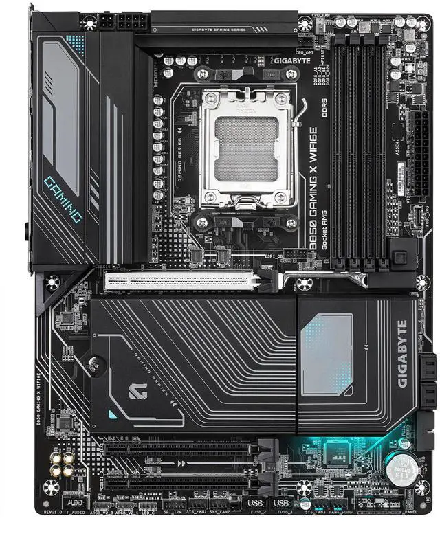 GIGABYTE B850 GAMING X WIFI6E AMD AM5 LGA 1718 Motherboard  ATX  DDR5  3x M 2  PCIe 5 0  USB C  WIFI6E  2 5GbE LAN  EZ Latch  5 Year Warranty