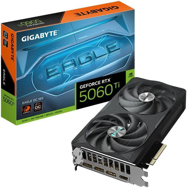 GIGABYTE Eagle GeForce RTX 5060 Ti 16GB GDDR7 PCI Express 5 0 x8 ATX Graphics Card GV N506TEAGLE OC 16GD