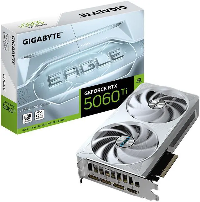 GIGABYTE Eagle GeForce RTX 5060 Ti 16GB GDDR7 PCI Express 5 0 x8 ATX Graphics Card GV N506TEAGLEOC ICE 16GD