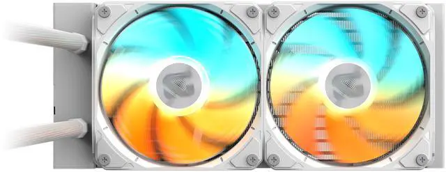 GIGABYTE GAMING 240 ICE liquid CPU Cooler  240mm Radiator with 2x 120mm low noise ARGB Fans  compatible with Intel LGA 1851  1700  115X  1200  and AMD AM5  AM4  GIGABYTE GAMING 240 ICE 