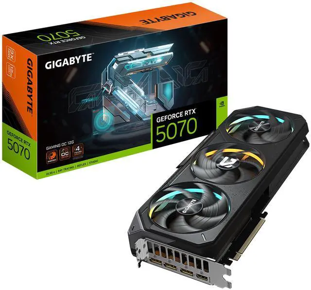 GIGABYTE Gaming GeForce RTX 5070 12GB GDDR7 PCI Express 5 0 ATX Graphics Card GV N5070GAMING OC 12GD