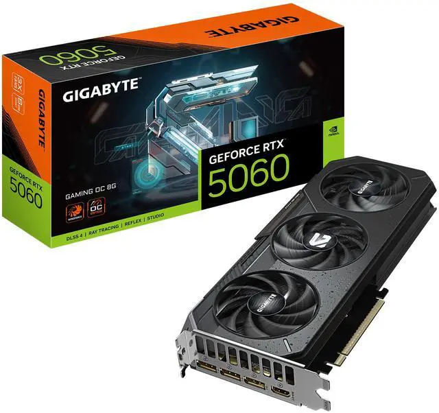 GIGABYTE Gaming GeForce RTX 5060 8GB GDDR7 PCI Express 5 0 Graphics Card GV N5060GAMING OC 8GD