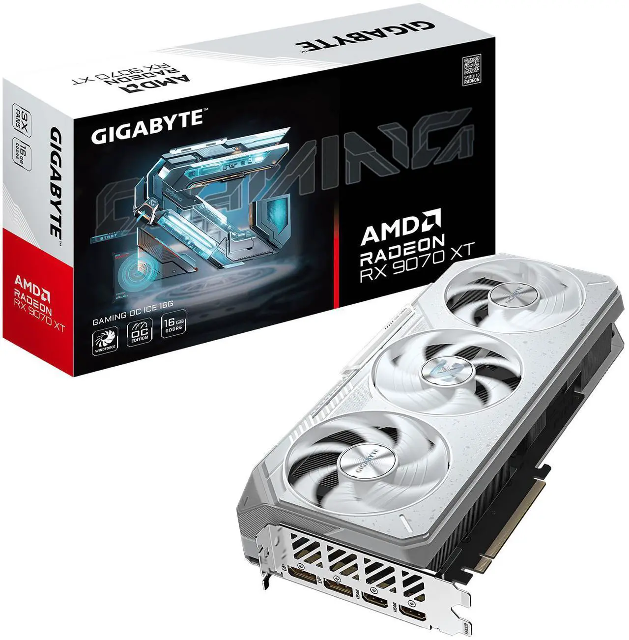 GIGABYTE Gaming Radeon RX 9070 XT 16GB GDDR6 PCI Express 5 0 x16 Graphics Card GV R907XGAMINGOCICE 16GD