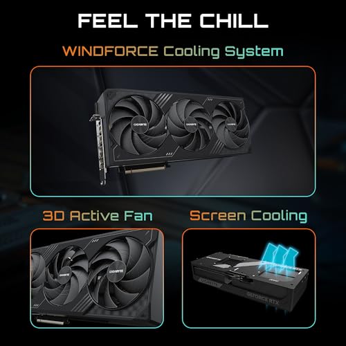 GIGABYTE GeForce RTX 5090 WINDFORCE OC 32G Graphics Card  WINDFORCE Cooling System  32GB 512 bit GDDR7  GV N5090WF3OC 32GD Video Card
