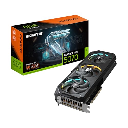 GIGABYTE GeForce RTX 5070 Gaming OC 12G Graphics Card  12GB 192 bit GDDR7  PCIe 5 0  WINDFORCE Cooling System  GV N5070GAMING OC 12GD Video Card