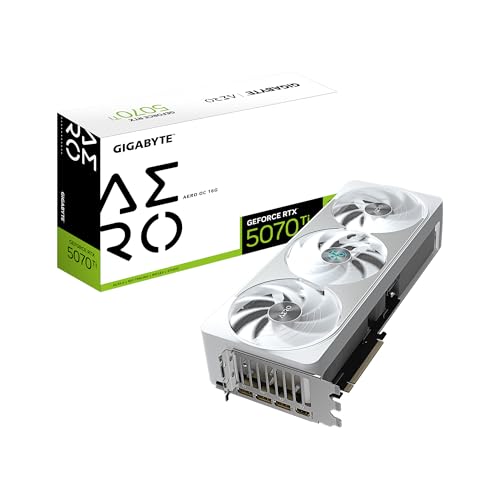 GIGABYTE GeForce RTX 5070 Ti AERO OC 16G Graphics Card  16GB 256 bit GDDR7  PCIe 5 0  WINDFORCE Cooling System  GV N507TAERO OC 16GD Video Card