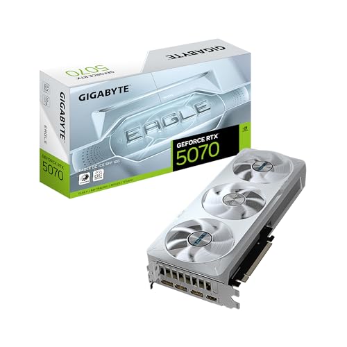 GIGABYTE GeForce RTX 5070 Eagle OC ICE SFF 12G Graphics Card  12GB 192 bit GDDR7  PCIe 5 0  WINDFORCE Cooling System  GV N5070EAGLEOC ICE 12GD Video Card