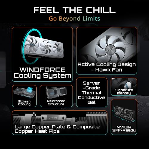 GIGABYTE GeForce RTX 5070 Eagle OC ICE SFF 12G Graphics Card  12GB 192 bit GDDR7  PCIe 5 0  WINDFORCE Cooling System  GV N5070EAGLEOC ICE 12GD Video Card
