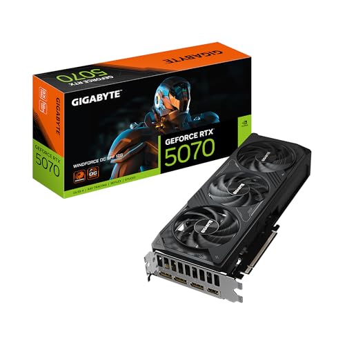 GIGABYTE GeForce RTX 5070 WINDFORCE OC SFF 12G Graphics Card  12GB 192 bit GDDR7  PCIe 5 0  WINDFORCE Cooling System  GV N5070WF3OC 12GD Video Card