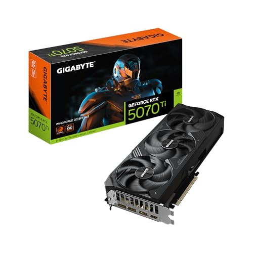 GIGABYTE Tarjeta gráfica GeForce RTX 5070 Ti WINDFORCE OC SFF 16G, 16GB 256-bit GDDR7, PCIe 5.0, sistema de refrigeración WINDFORCE, tarjeta de video GV-N507TWF3OC-16GD