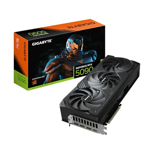 GIGABYTE GeForce RTX 5090 WINDFORCE 32G Graphics Card  32GB 512 bit GDDR7  PCIe 5 0  WINDFORCE Cooling System  GV N5090WF3 32GD Video Card
