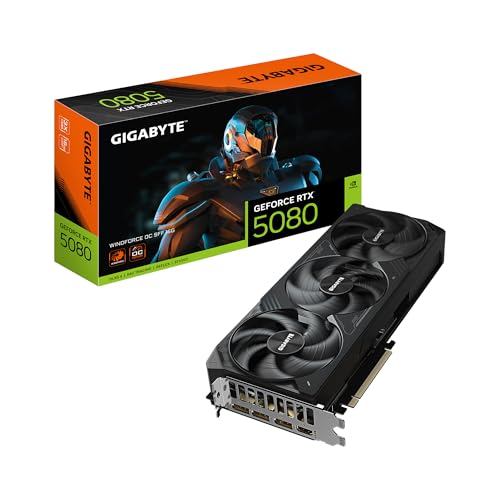 GIGABYTE GeForce RTX 5080 WINDFORCE OC SFF 16G Graphics Card  WINDFORCE Cooling System  16GB 256 bit GDDR7  GV N5080WF3OC 16GD Video Card