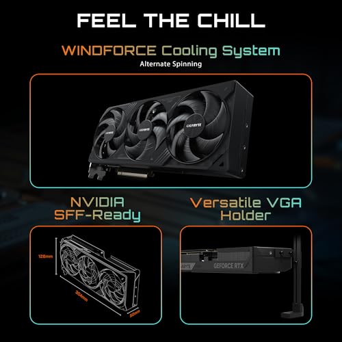 GIGABYTE GeForce RTX 5080 WINDFORCE OC SFF 16G Graphics Card  WINDFORCE Cooling System  16GB 256 bit GDDR7  GV N5080WF3OC 16GD Video Card