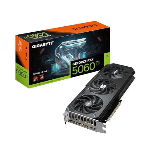GIGABYTE GeForce RTX 5060 Ti Gaming OC 16G Graphics Card  16GB 128 bit GDDR7  PCIe 5 0  WINDFORCE Cooling System  GV N506TGAMING OC 16GD Video Card