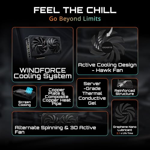 GIGABYTE GeForce RTX 5060 Ti WINDFORCE OC 16G Graphics Card  16GB 128 bit GDDR7  PCIe 5 0  WINDFORCE Cooling System  GV N506TWF2OC 16GD Video Card