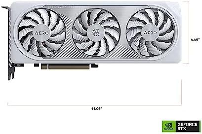 GIGABYTE GeForce RTX 5060 AERO OC 8G Graphics Card  8GB 128 bit GDDR7  PCIe 5 0  WINDFORCE Cooling System  GV N5060AERO OC 8GD Video Card