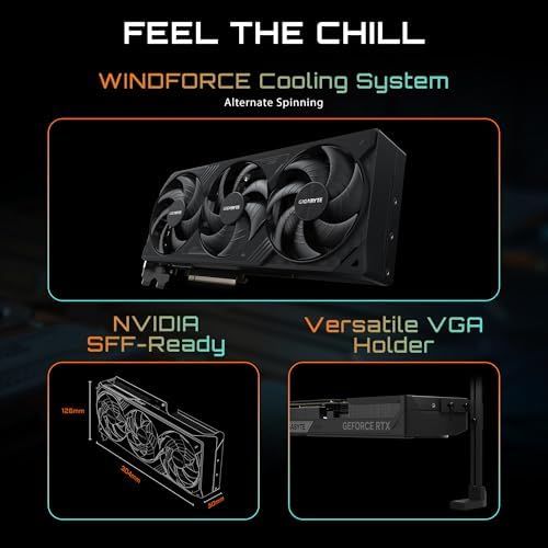 GIGABYTE GeForce RTX 5080 WINDFORCE OC SFF 16G Graphics Card  WINDFORCE Cooling System  16GB 256 bit GDDR7  GV N5080WF3OC 16GD Video Card