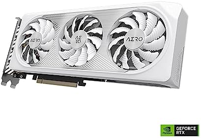 GIGABYTE GeForce RTX 5060 AERO OC 8G Graphics Card  8GB 128 bit GDDR7  PCIe 5 0  WINDFORCE Cooling System  GV N5060AERO OC 8GD Video Card