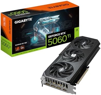 GIGABYTE GeForce RTX 5060 Ti WINDFORCE OC 16G Graphics Card  16GB 128 bit GDDR7  PCIe 5 0  WINDFORCE Cooling System  GV N506TWF2OC 16GD Video Card
