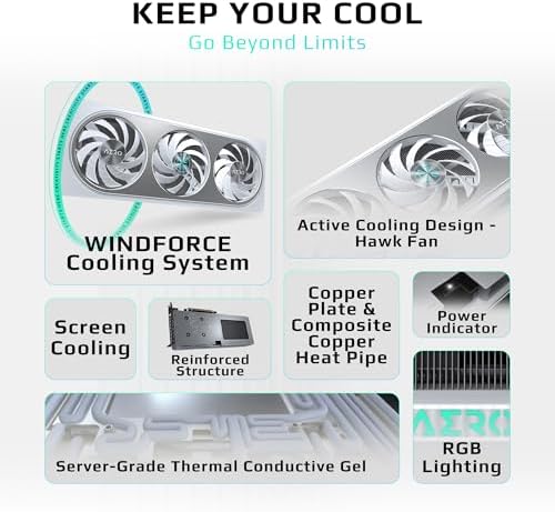 GIGABYTE GeForce RTX 5060 Ti AERO OC 16G Graphics Card  16GB 128 bit GDDR7  PCIe 5 0  WINDFORCE Cooling System  GV N506TAERO OC 16GD Video Card