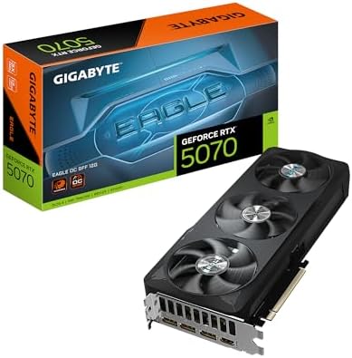 GIGABYTE GeForce RTX 5070 Eagle OC SFF 12G Graphics Card  12GB 192 bit GDDR7  PCIe 5 0  WINDFORCE Cooling System  GV N5070EAGLE OC 12GD Video Card